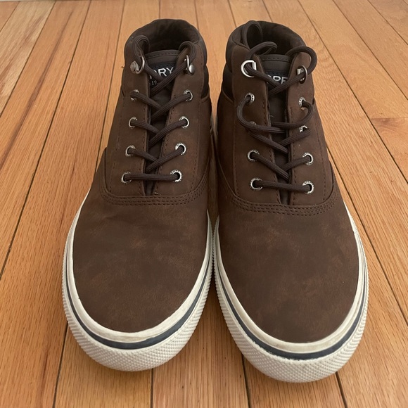 Men’s Sperry leather boots size 8.5.  Worn one time, excellent condition. - Picture 3 of 4